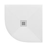Imperia 800 x 800mm White Slate Effect Quadrant Shower Tray with Chrome Waste