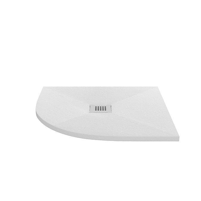 Imperia 900 x 900mm White Slate Effect Quadrant Shower Tray with Chrome Waste