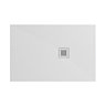 Imperia 1200 x 800mm White Slate Effect Rectangular Shower Tray with Chrome Waste
