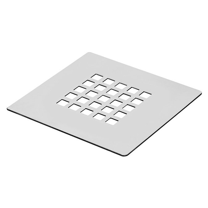 Imperia 800 x 800mm White Slate Effect Square Shower Tray + Chrome Waste  Profile Large Image