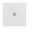 Imperia 800 x 800mm White Slate Effect Square Shower Tray with Chrome Waste