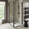 Imperia 800 x 800mm White Slate Effect Square Shower Tray with Chrome Waste
