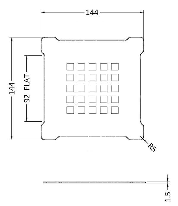 Imperia 800 x 800mm White Slate Effect Square Shower Tray with Chrome Waste