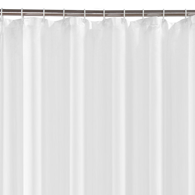 White H2000 x W2400mm Polyester Shower Curtain  Profile Large Image