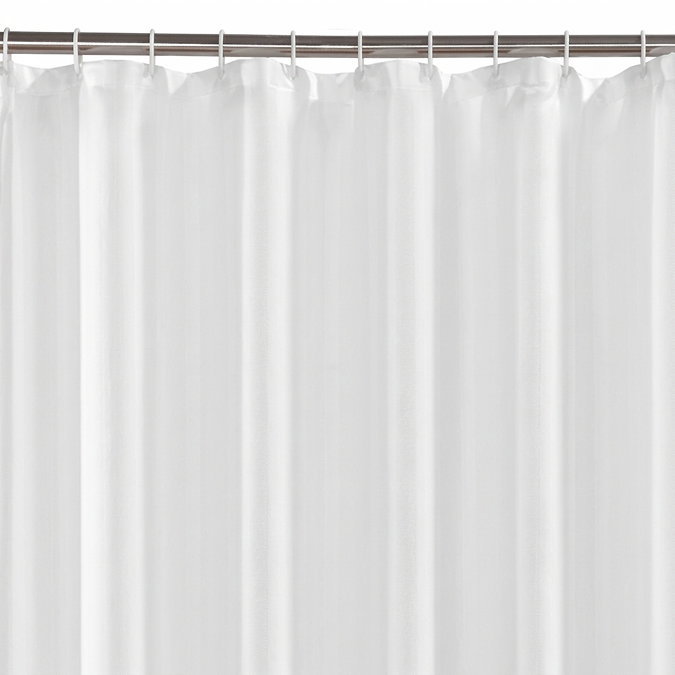 White Polyester Shower Curtain 2400mm x 2000mm Extra Wide