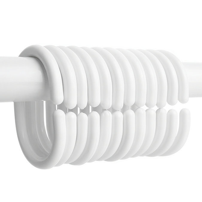 White Polyester Shower Curtain 2000mm x 2400mm Extra Wide
