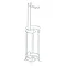 White Wire Freestanding Toilet Roll & Spare Paper Holder Large Image