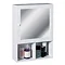 White Wood Wall Cabinet with 2 Compartments and Mirrored Door - 2401408 Large Image
