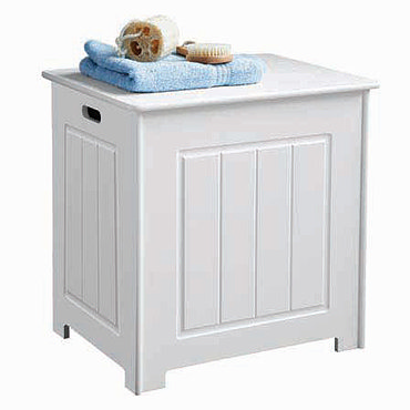 White Wood Storage Chest with Hinged Lid - 2400943 Profile Large Image