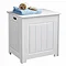 White Wood Storage Chest with Hinged Lid - 2400943 Large Image