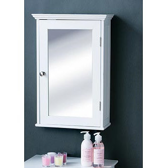 White Wood Cabinet with Mirrored Door - 2400942 Profile Large Image