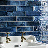 Willaton Rustic Blue Gloss Wall Tiles 65 x 250mm
