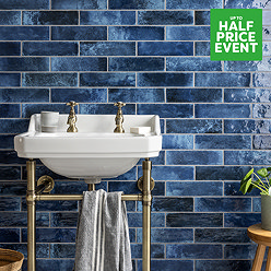Willaton Rustic Blue Gloss Wall Tiles 65 x 250mm