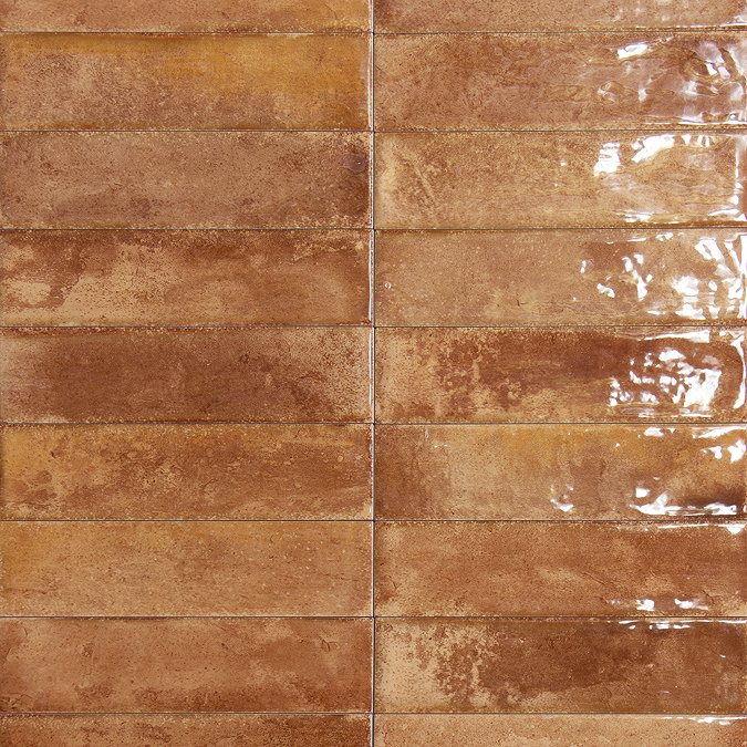 Willaton Rustic Brown Gloss Wall Tiles 65 x 250mm