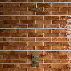 Willaton Rustic Brown Gloss Wall Tiles 65 x 250mm