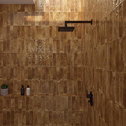 Willaton Rustic Brown Gloss Wall Tiles 65 x 250mm