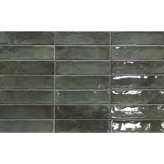 Willaton Rustic Forest Green Gloss Wall Tiles 65 x 250mm