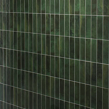 Willaton Rustic Green Gloss Wall Tiles 65 x 250mm