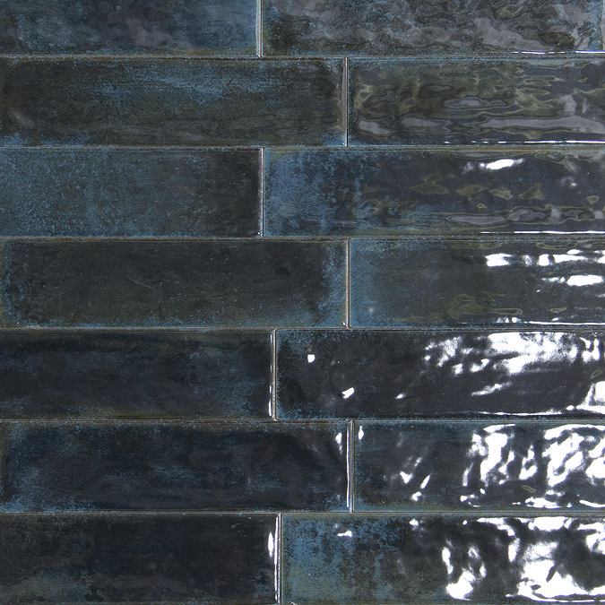 Willaton Rustic Ocean Blue Gloss Wall Tiles 65 x 250mm