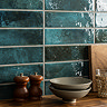 Willaton Rustic Teal Gloss Wall Tiles 65 x 250mm