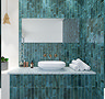 Willaton Rustic Teal Gloss Wall Tiles 65 x 250mm