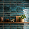 Willaton Rustic Teal Gloss Wall Tiles 65 x 250mm
