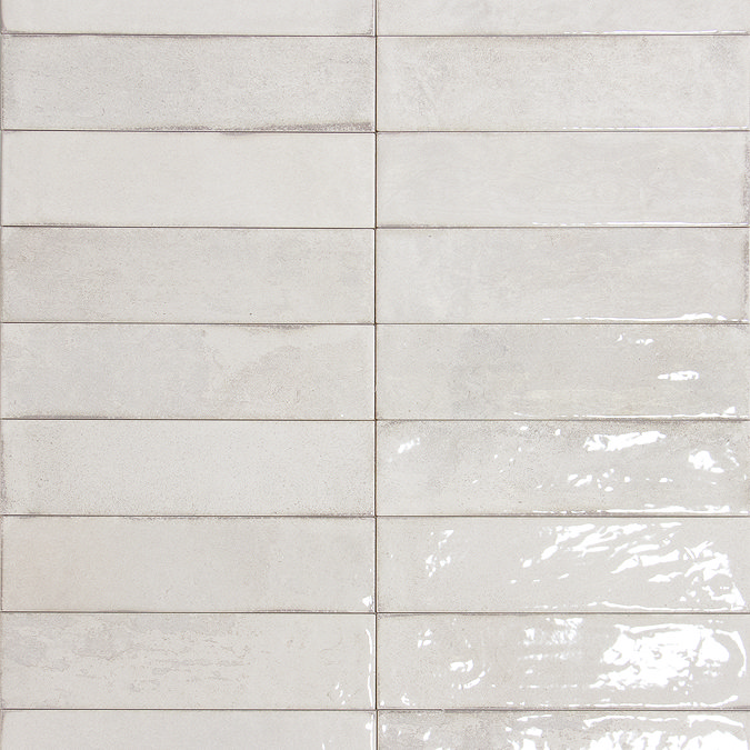 Willaton Rustic White Gloss Wall Tiles 65 x 250mm