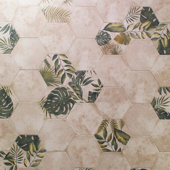 Willowbrook Botanic Hexagon Wall and Floor Tiles - 225 x 259mm