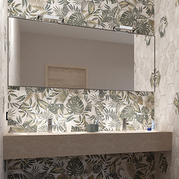 Willowbrook Botanic Hexagon Wall and Floor Tiles - 225 x 259mm