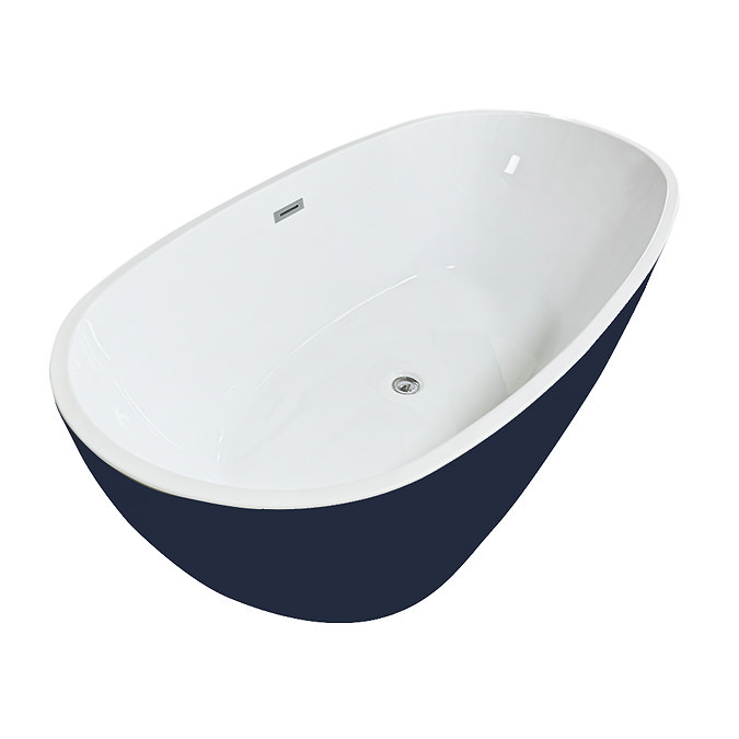 Wincenzo Curved Freestanding Bath – 1700 x 850mm, Matt Blue