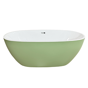 Wincenzo Curved Freestanding Bath – 1700 x 850mm, Matt Pale Green