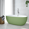 Wincenzo Curved Freestanding Bath – 1700 x 850mm, Matt Pale Green