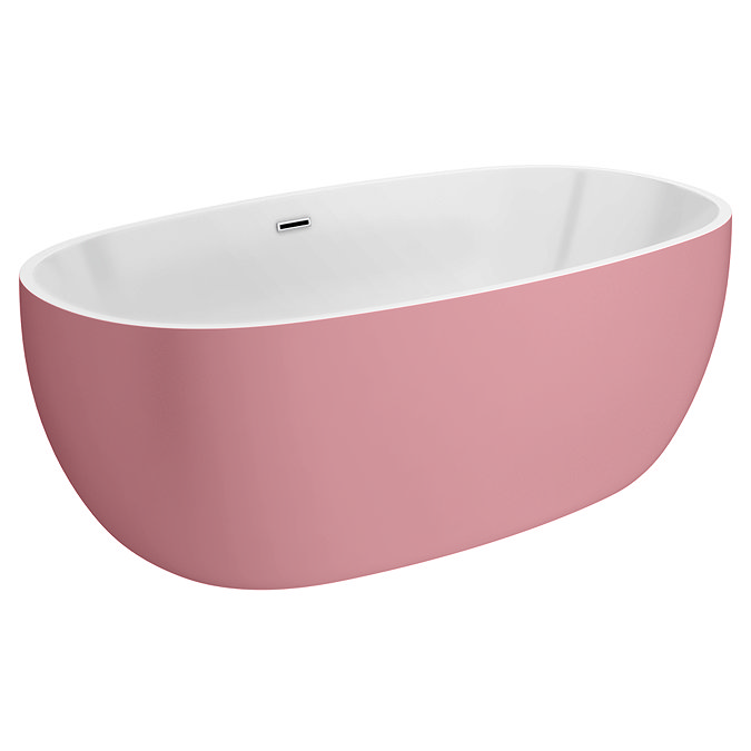 Wincenzo Curved Freestanding Bath – 1700 x 850mm, Matt Pink
