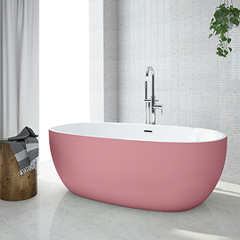 Wincenzo Curved Freestanding Bath – 1700 x 850mm, Matt Pink