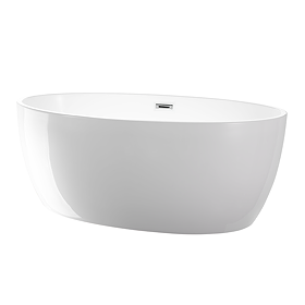 Wincenzo Small Curved Freestanding Bath – 1400 x 810mm Gloss White