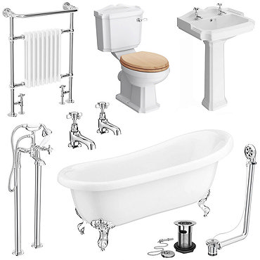Winchester Traditional Complete Roll Top Bathroom Package (1710mm)