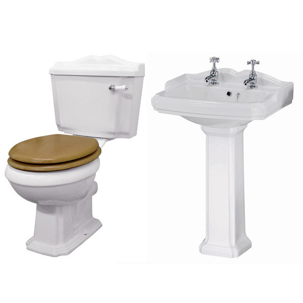 Winchester Traditional Free Standing Double Ended Roll Top Bath Suite Feature Large Image