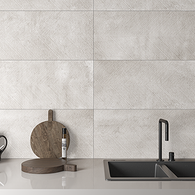 Winslow Decor White Stone Effect Wall Tiles - 360 x 800mm