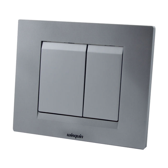 Wirquin Essential Dual Flush Plate - Matt Chrome Large Image