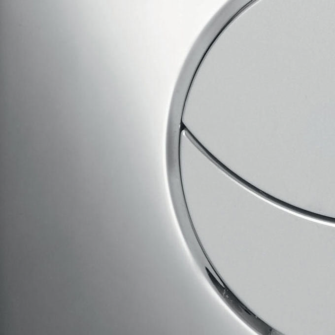 Wirquin Moon Dual Flush Plate - Shiny Chrome Profile Large Image