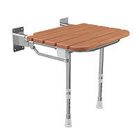 Milton Wood Effect Folding Shower Seat with Legs Large Image