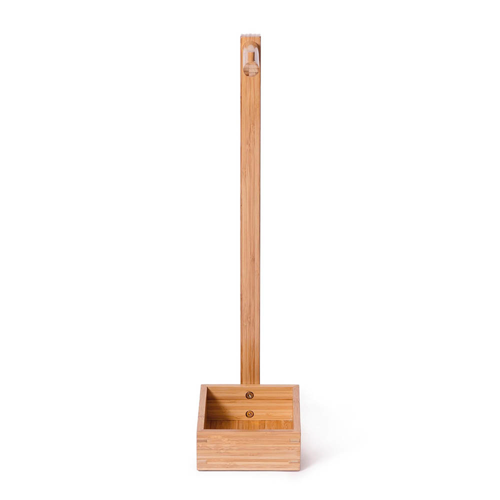 Wooden Freestanding Toilet Roll Holder Bamboo
