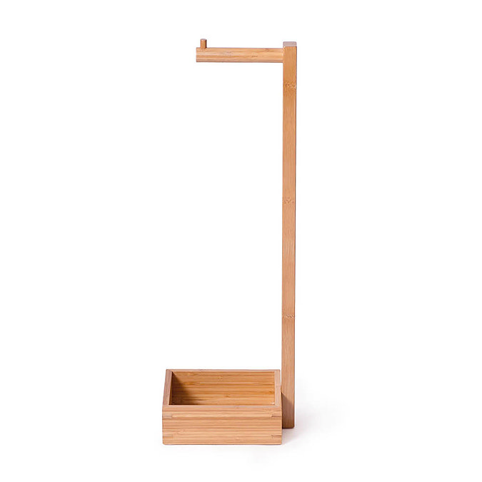 Wooden Freestanding Toilet Roll Holder Bamboo  additional Large Image