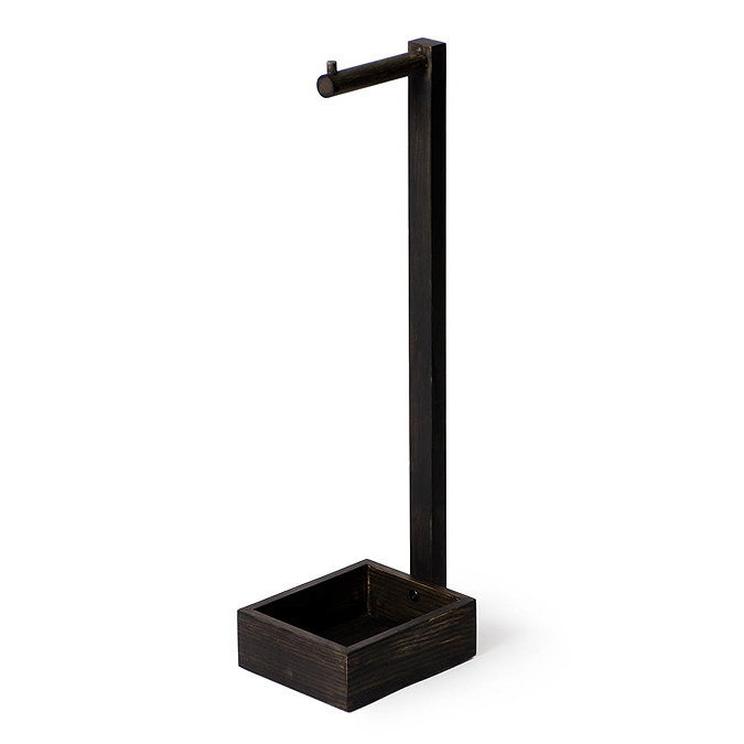 Wooden Freestanding Toilet Roll Holder Dark Oak  Profile Large Image