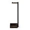 Wooden Freestanding Toilet Roll Holder Dark Oak In Bathroom Large Image