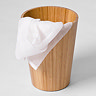 Wooden Round Bin Bamboo Large Image