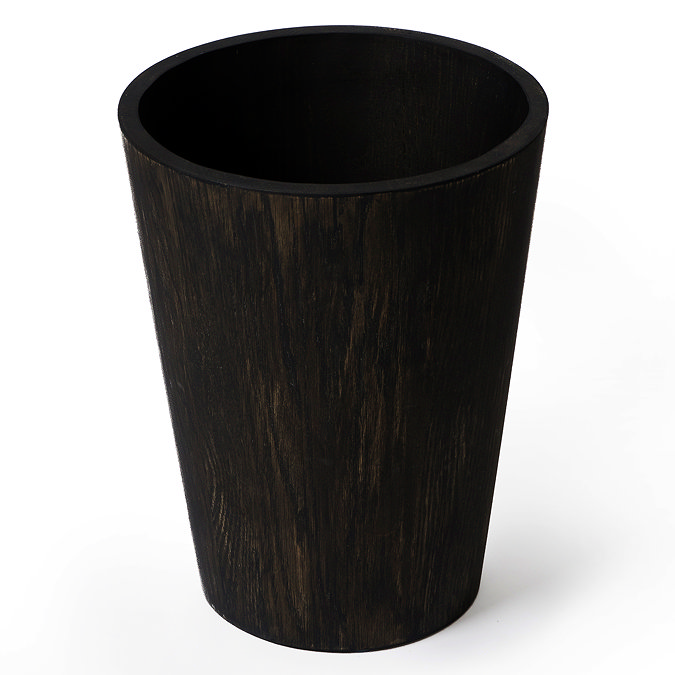 Wooden Round Bin Dark Oak