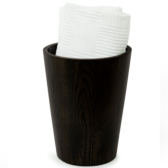 Wooden Round Bin Dark Oak
