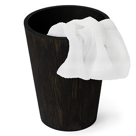 Wooden Round Bin Dark Oak