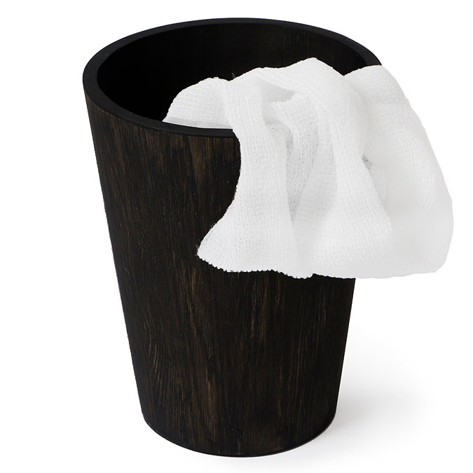 Wooden Round Bin Dark Oak